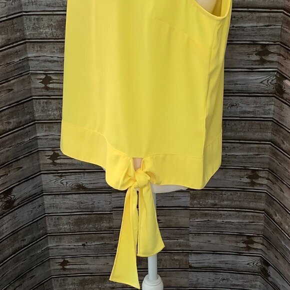 TALBOTS Bright Yellow Side Tie Sleeveless Top Blouse - Picture 4 of 5